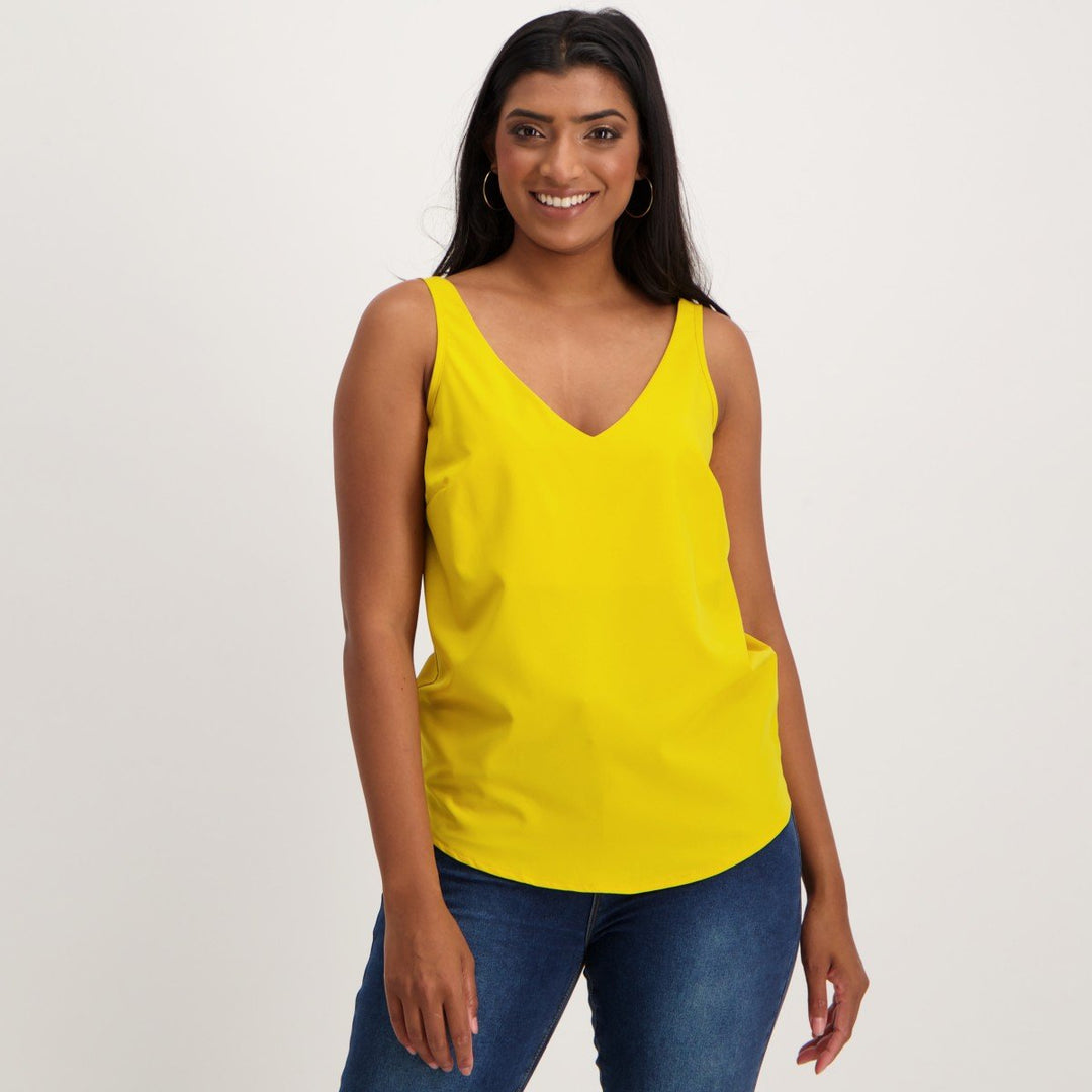 Ladies Printed Cami - Mustard