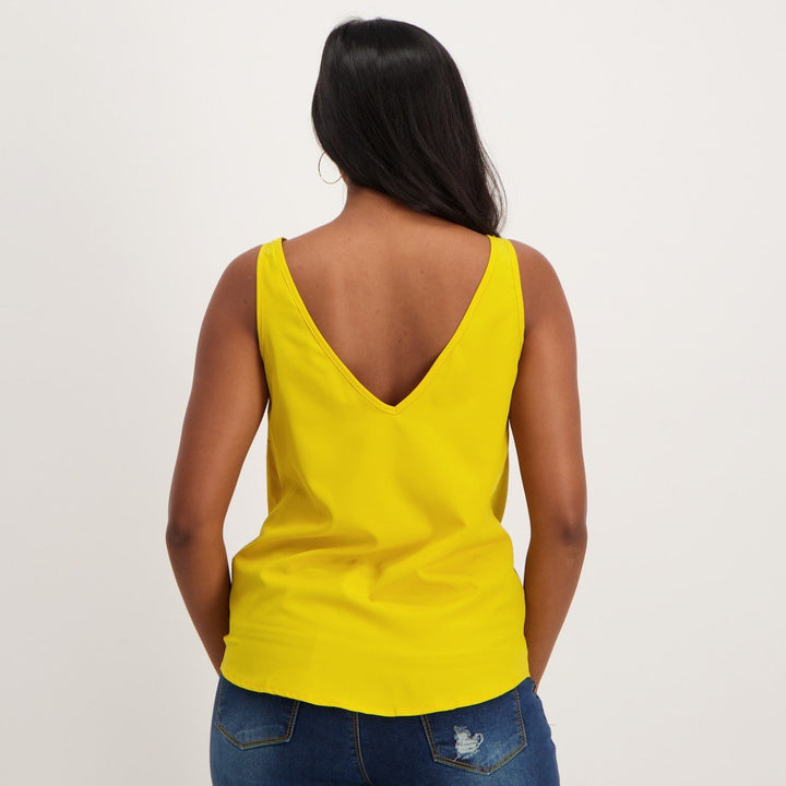 Ladies Printed Cami - Mustard