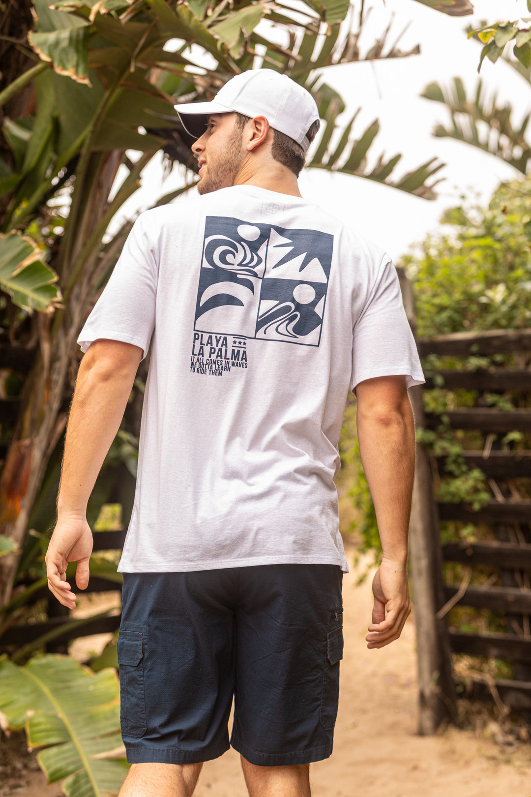 Playa La Palma Front & Back Tee - White
