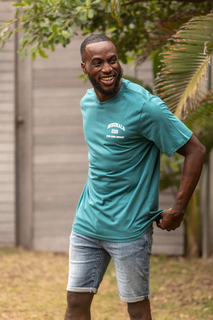 Original Chest Print Tee - Teal