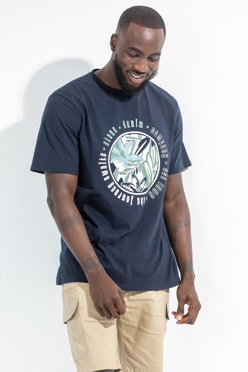 Tropical Journey Tee - Navy