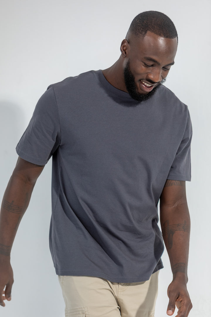 Plain Crew Tee - Charcoal