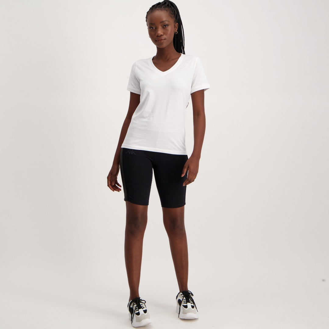 Ladies Short Sleeve Logo Coki T-Shirt - White