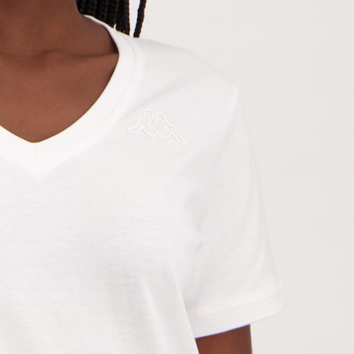Ladies Short Sleeve Logo Coki T-Shirt - White