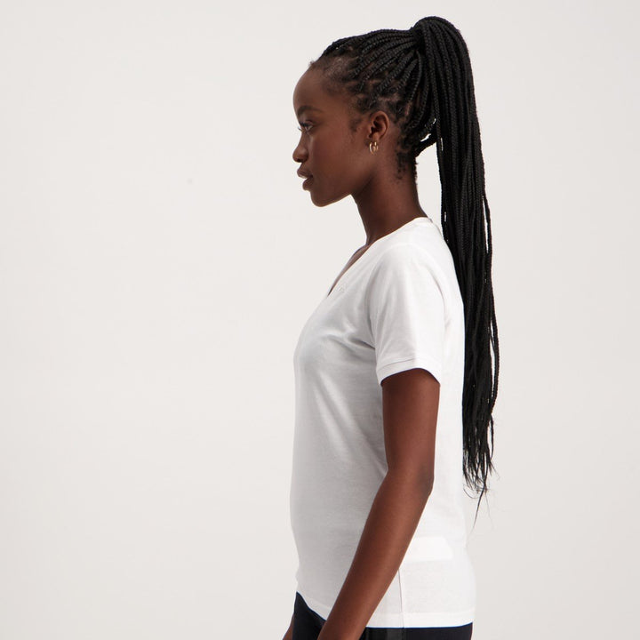 Ladies Short Sleeve Logo Coki T-Shirt - White