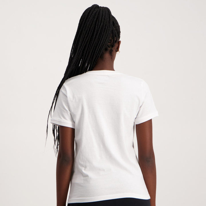 Ladies Short Sleeve Logo Coki T-Shirt - White