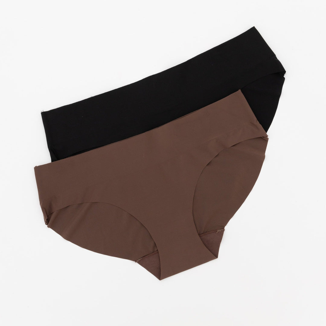 Ladies 2 Pack Seamless Brief Panty - Mocha