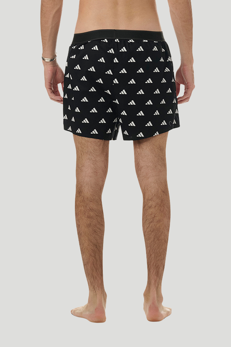 2 Pack Woven Exposed Elastic Boxer - Black