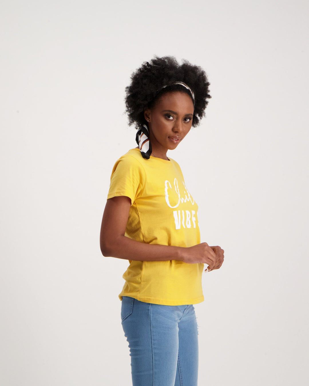 Ladies Short Sleeve Chill Vibes Tee-Mustard