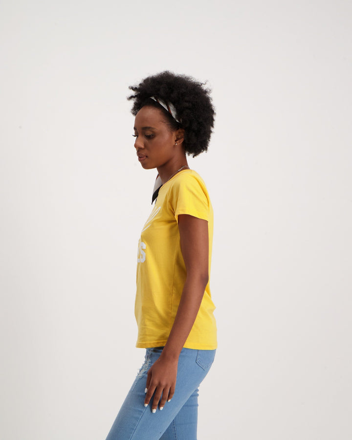 Ladies Short Sleeve Chill Vibes Tee-Mustard