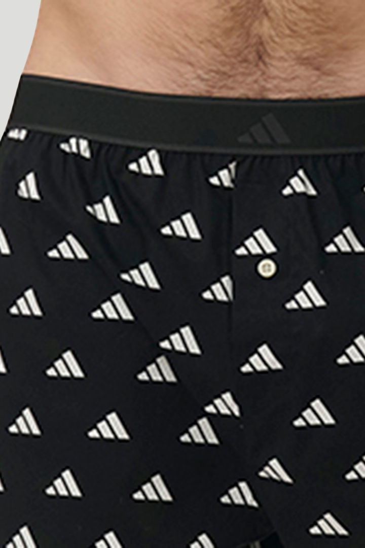 2 Pack Woven Exposed Elastic Boxer - Black