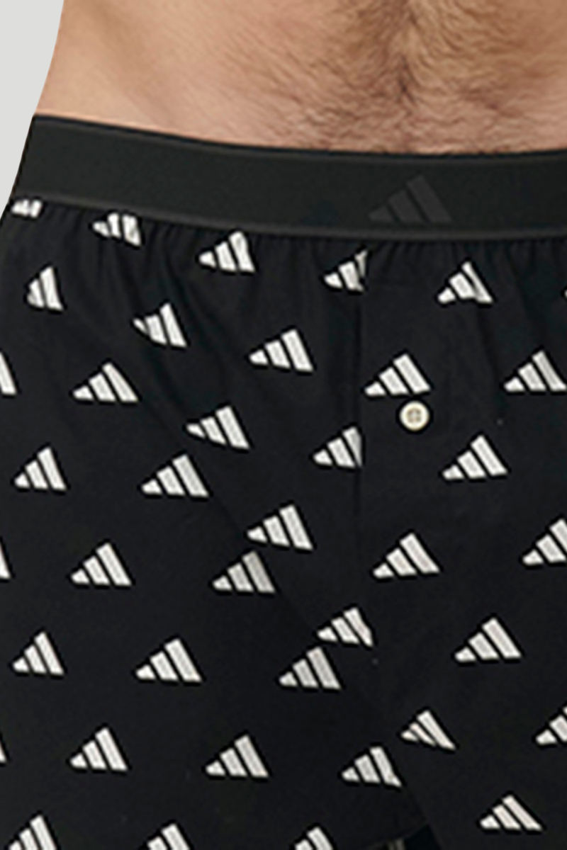 2 Pack Woven Exposed Elastic Boxer - Black