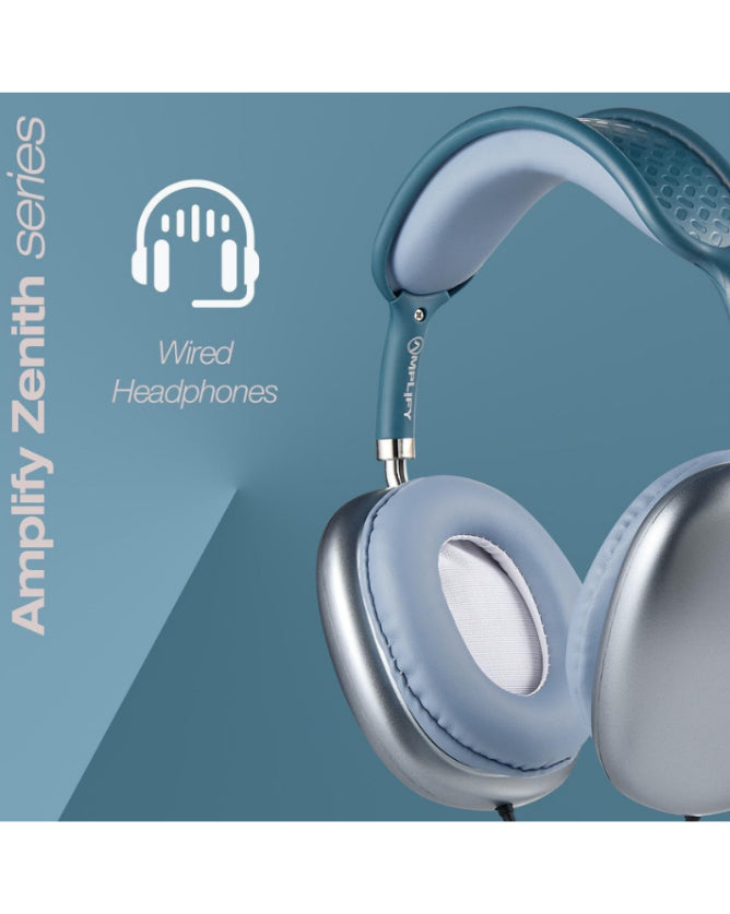Zenith Series Aux Headphones Blue