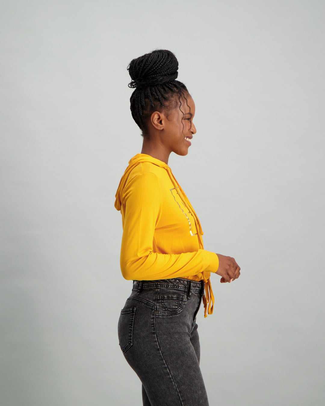 Ladies Drawcord Hoodie - Mustard