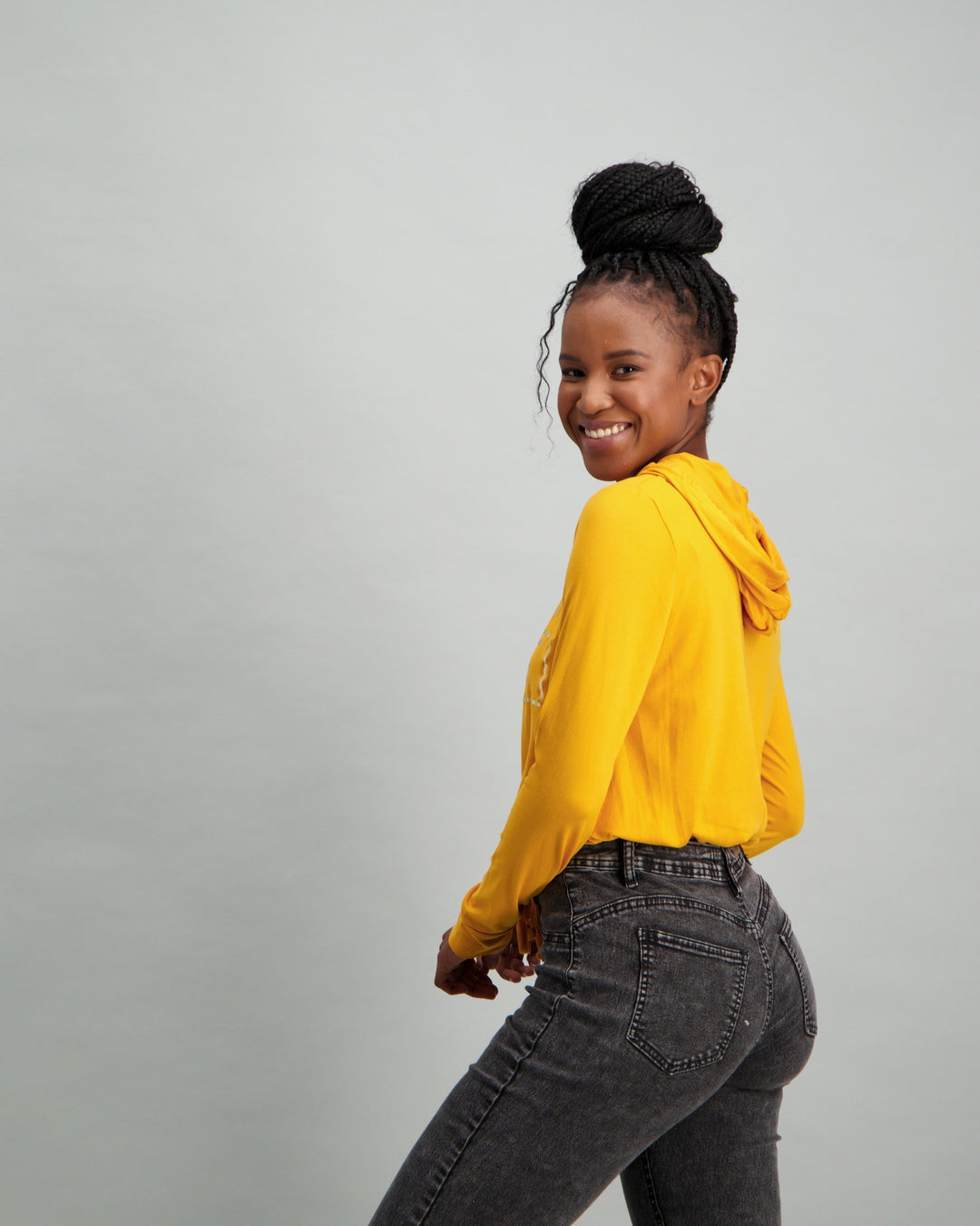 Ladies Drawcord Hoodie - Mustard