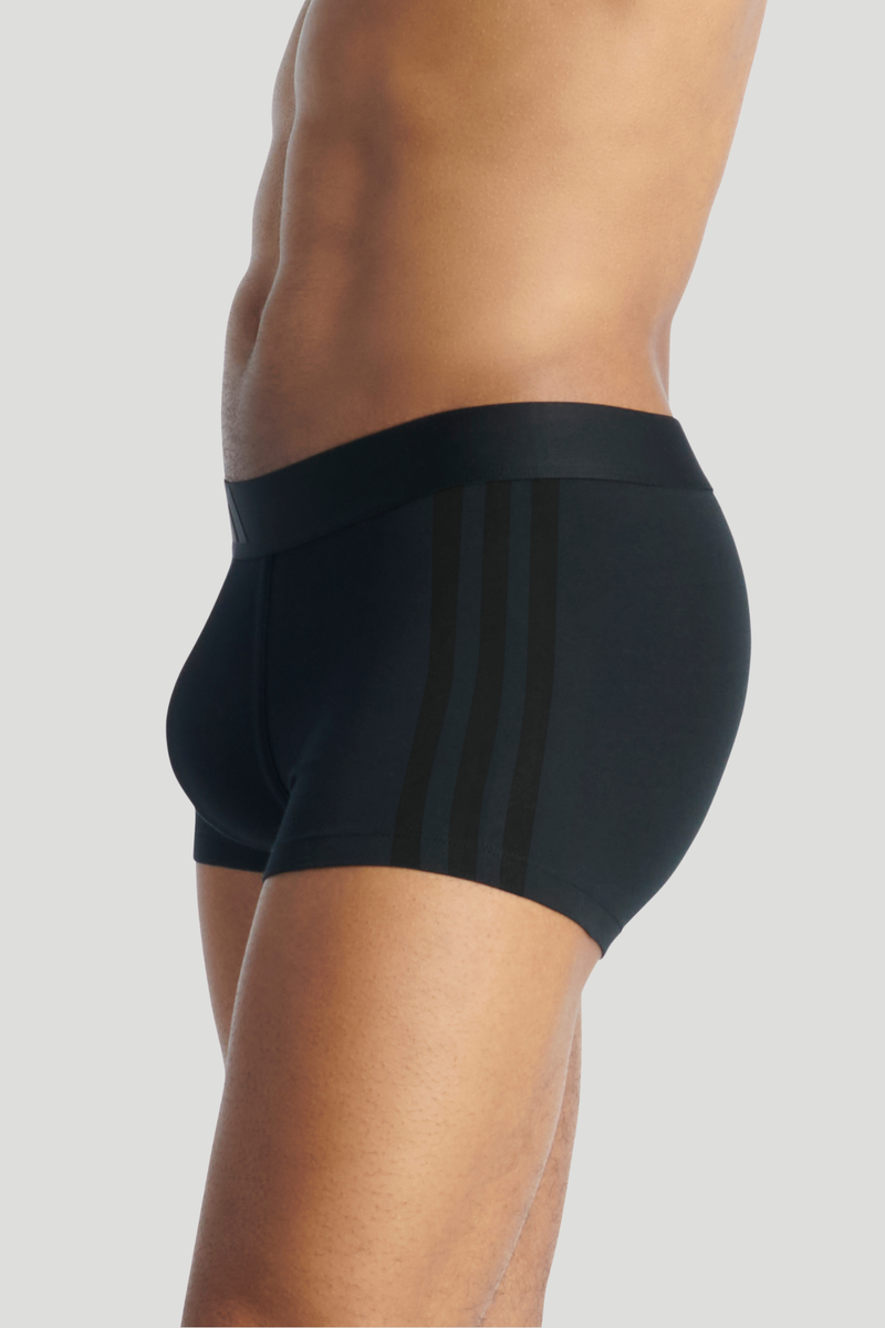 3 Stripe 2 Pack Active Flex Cotton Low Rise - Black/White