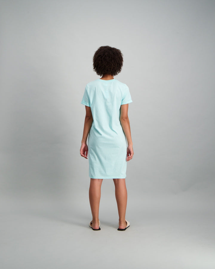 Ladies Drift Away Slogan Sleepshirt - Aqaua