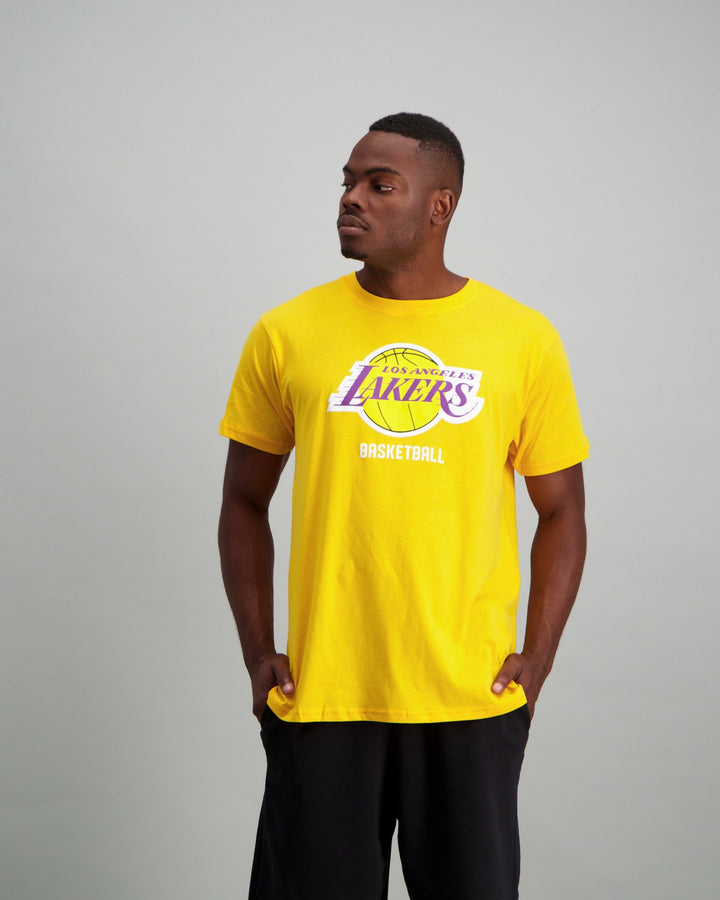 Men's Icon Lakers Straight Hem Printed T-Shirt - Cotton