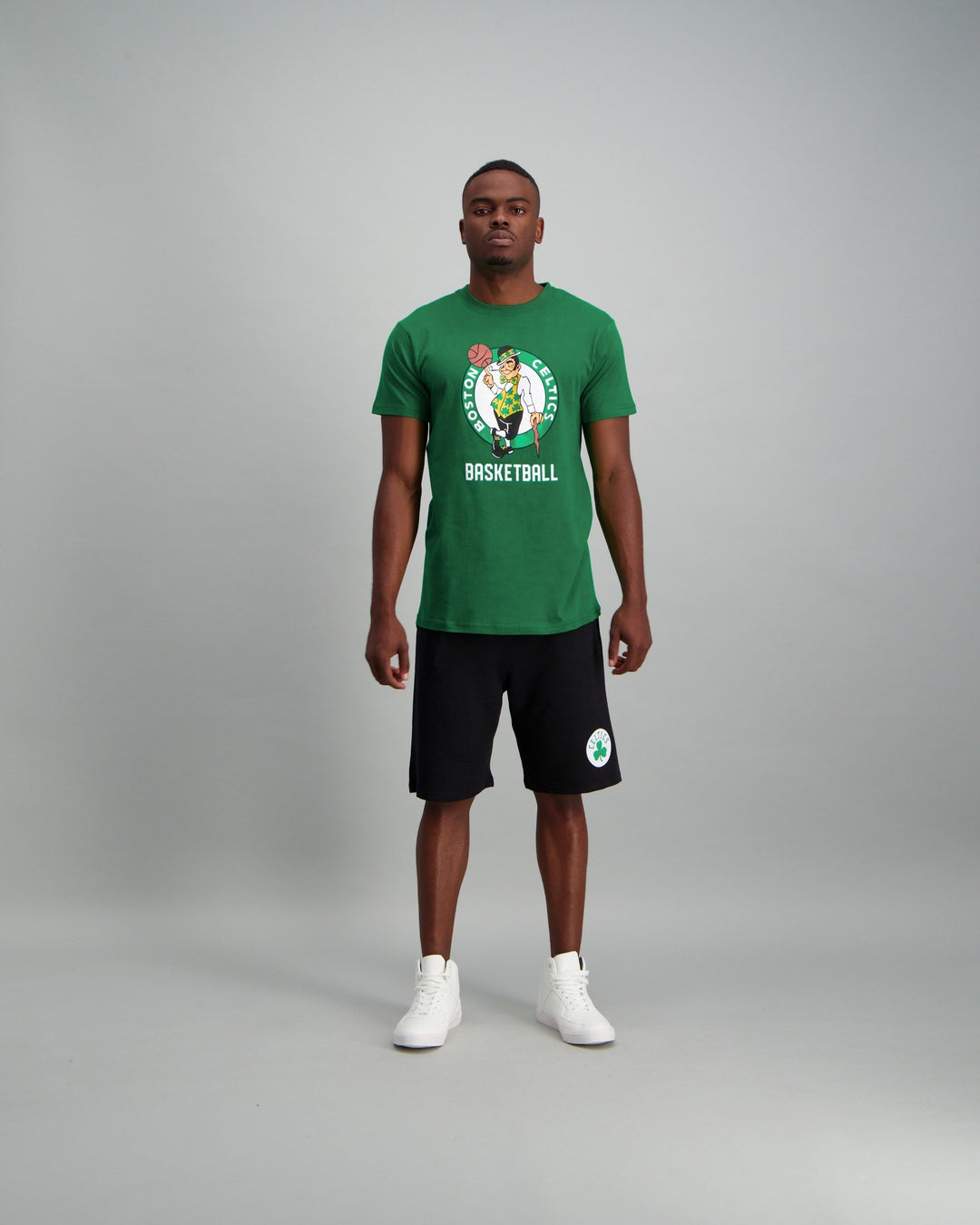 Men's Celtics Icon Straight Hem Printed Cotton T-Shirt - Green