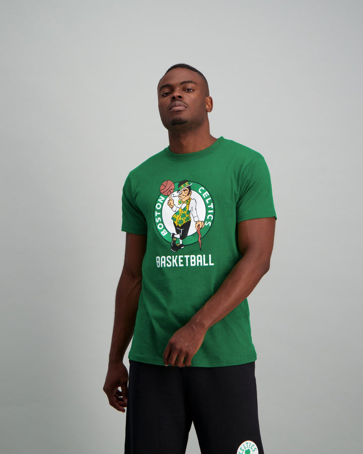 Men's Celtics Icon Straight Hem Printed Cotton T-Shirt - Green