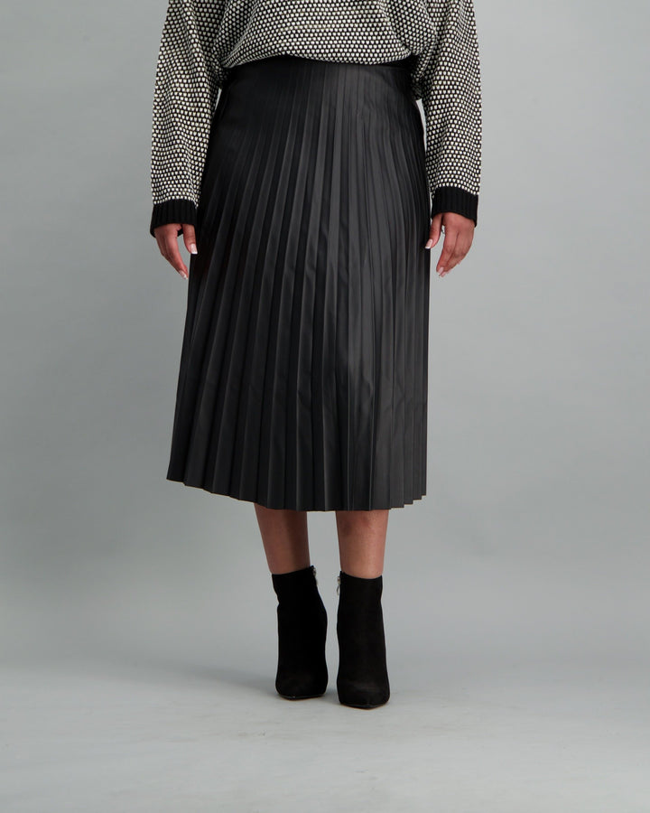 Ladies-Pleated PU Skirt