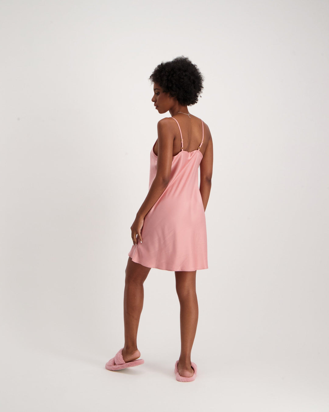 Ladies Leaves Gown & Chemise-Pink