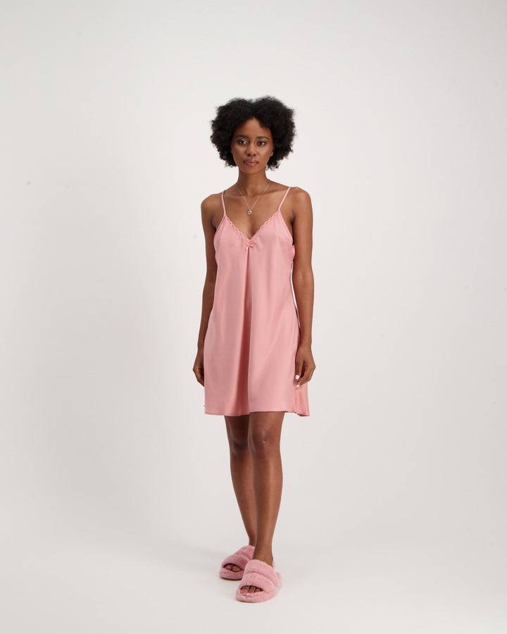 Ladies Leaves Gown & Chemise-Pink