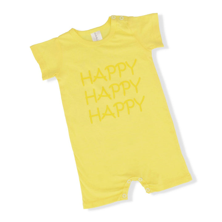 Baby Girls Romper with Happy - Lemon