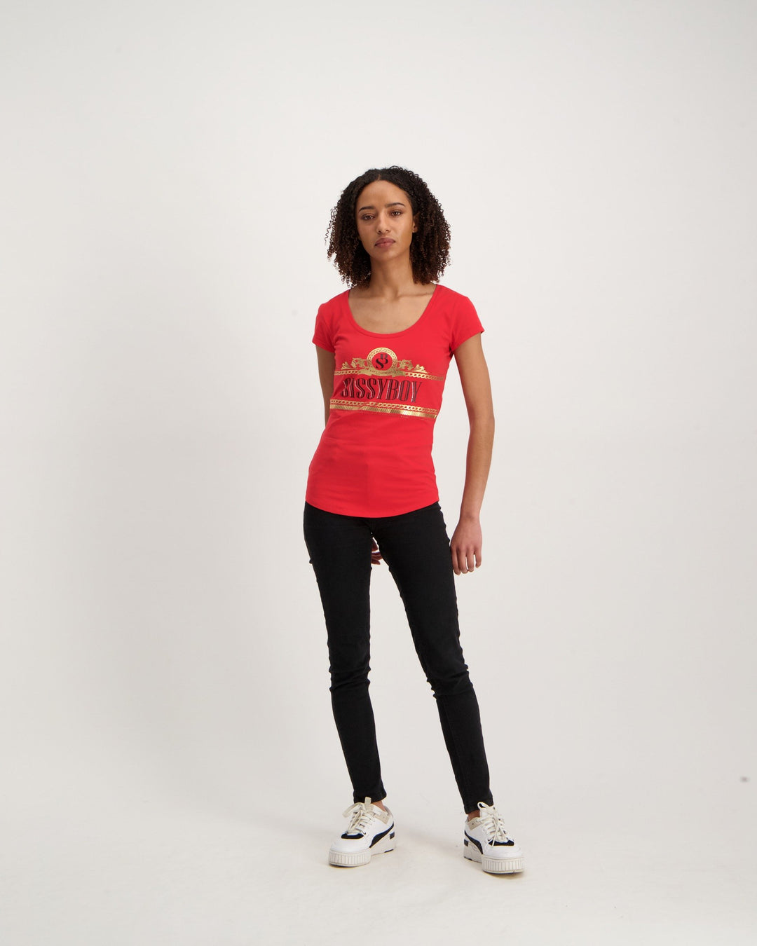 Ladies Basic Logo T-Shirt - Red