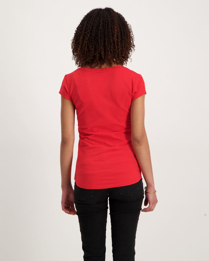 Ladies Basic Logo T-Shirt - Red