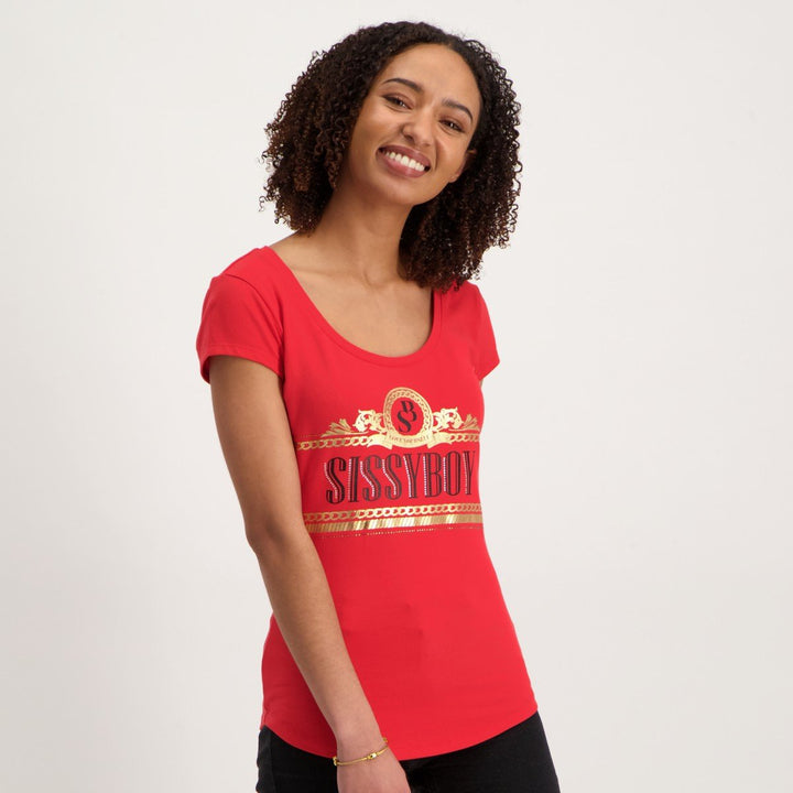 Ladies Basic Logo T-Shirt - Red