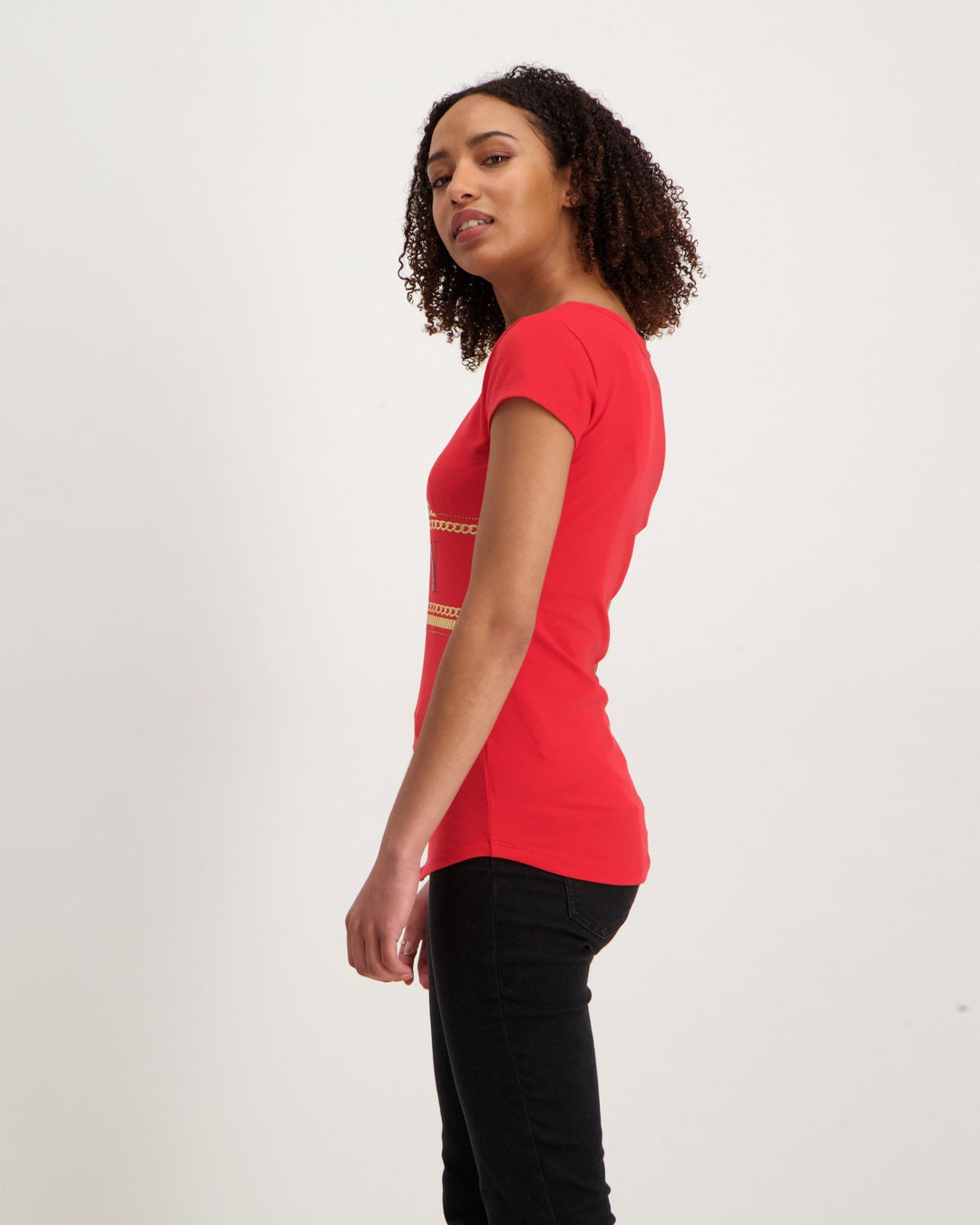 Ladies Basic Logo T-Shirt - Red