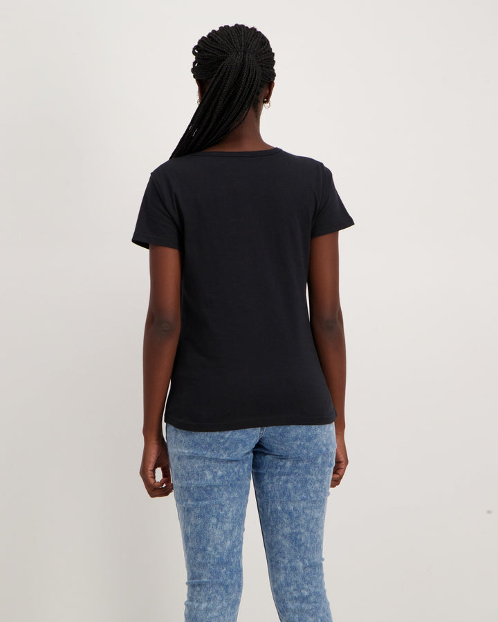 Ladies Short Sleeve Be Yourself Tee - Black