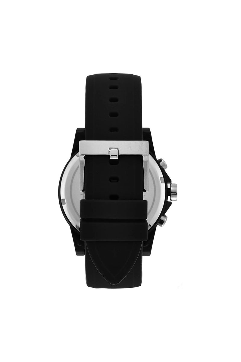 Mens Chronograph Black Silicone Watch