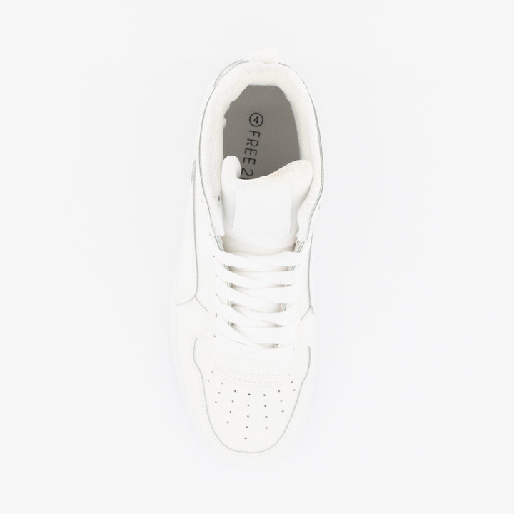 Ladies Retro High Top Sneaker - White