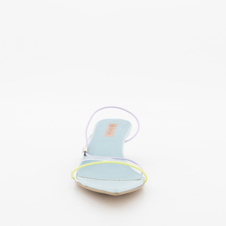 Ladies Multi-Colour Pointed Heel Sandal-Multi