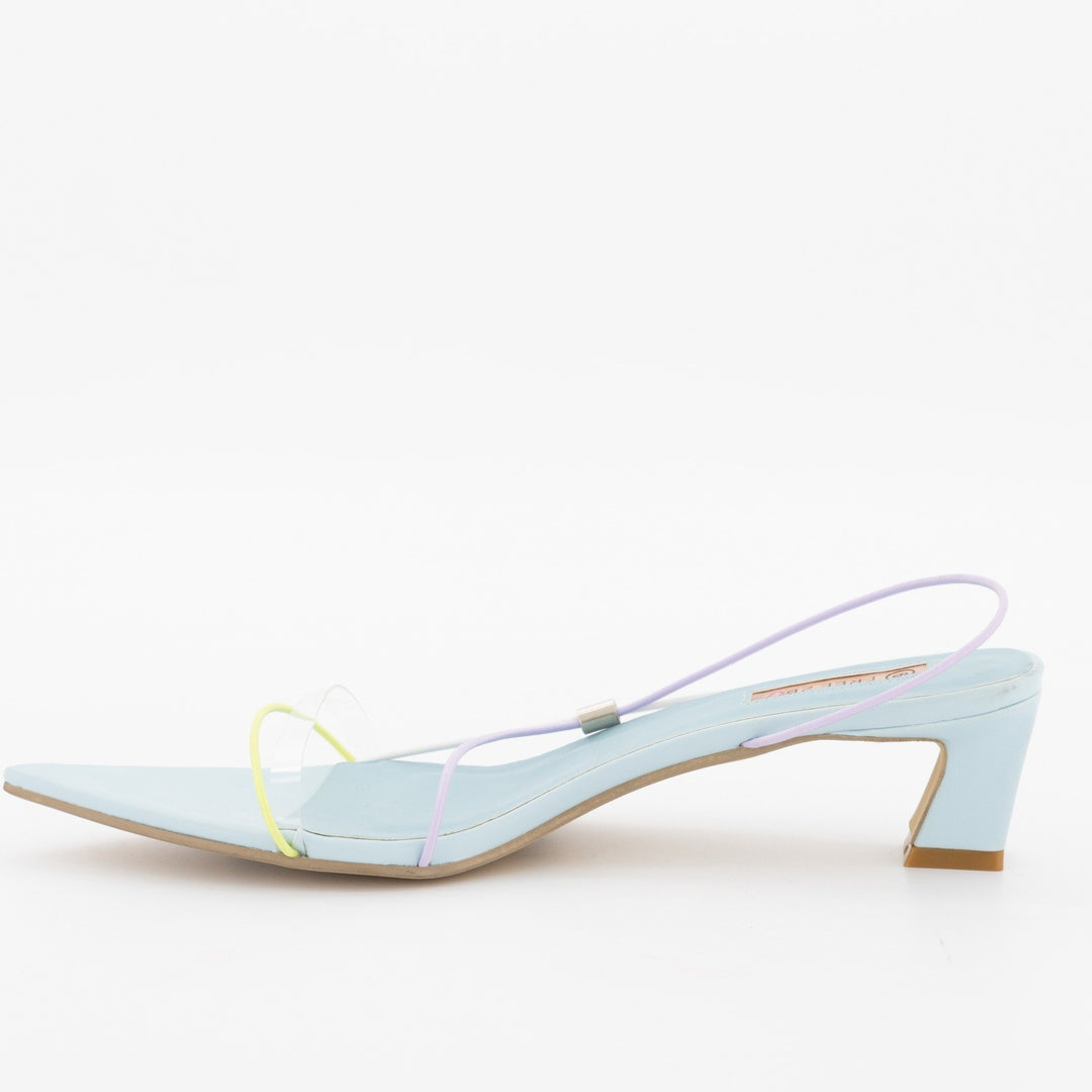 Ladies Multi-Colour Pointed Heel Sandal-Multi