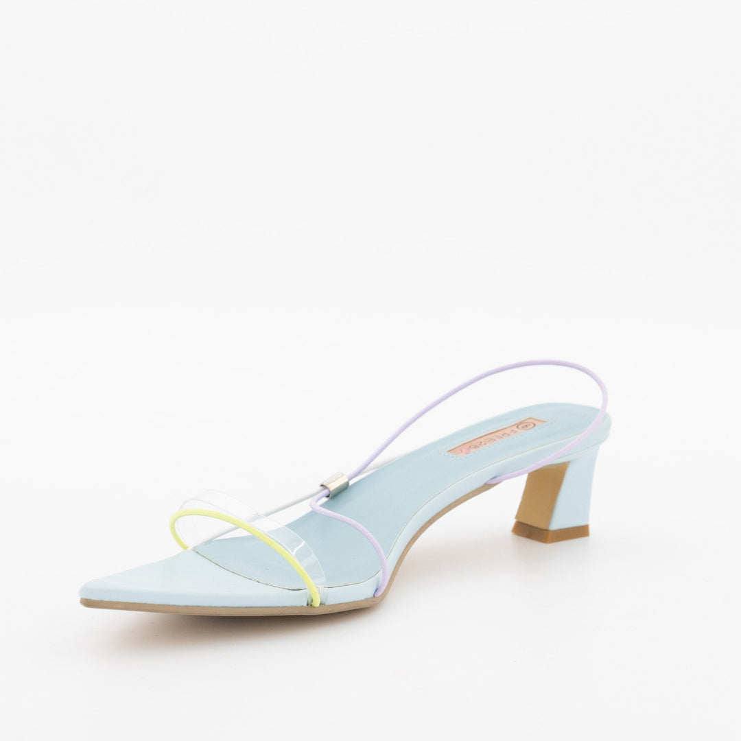 Ladies Multi-Colour Pointed Heel Sandal-Multi