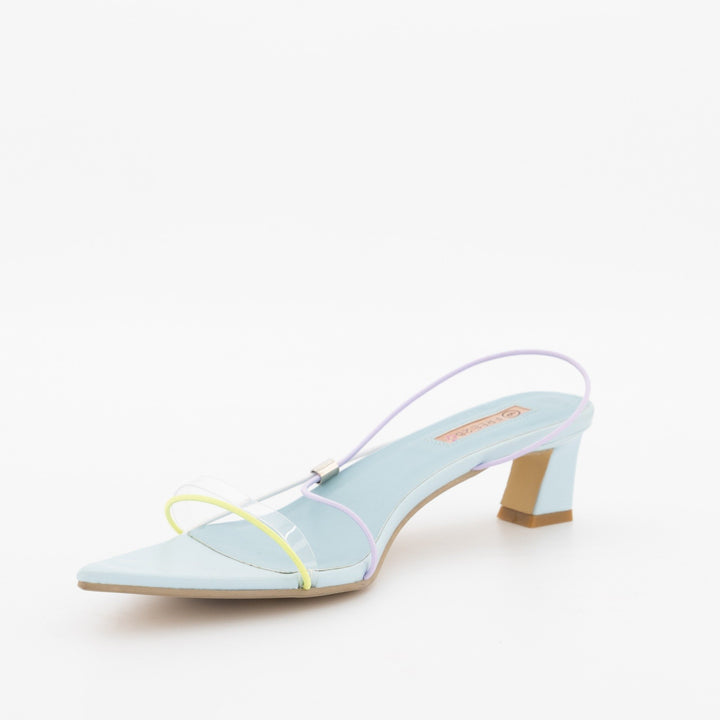 Ladies Multi-Colour Pointed Heel Sandal-Multi