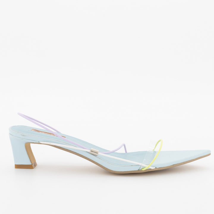 Ladies Multi-Colour Pointed Heel Sandal-Multi