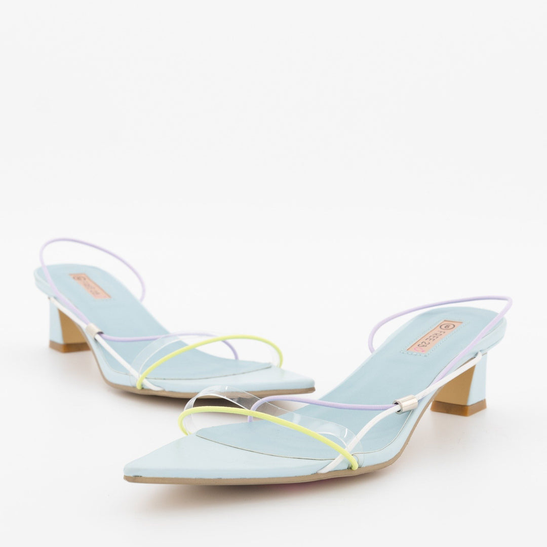 Ladies Multi-Colour Pointed Heel Sandal-Multi