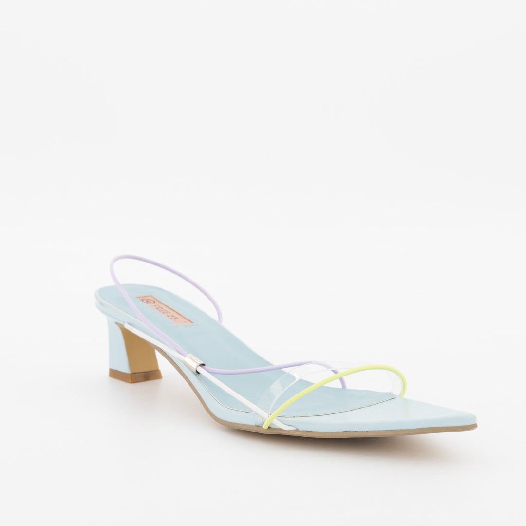 Ladies Multi-Colour Pointed Heel Sandal-Multi