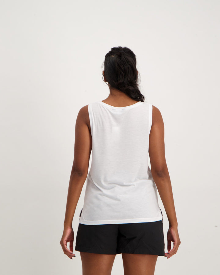 Ladies Pocket Tank - White
