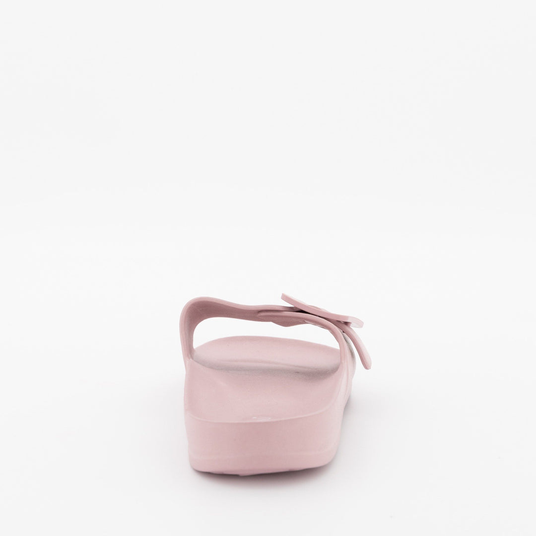 Ladies Moulded Slip On Mule With Buckle - Mink