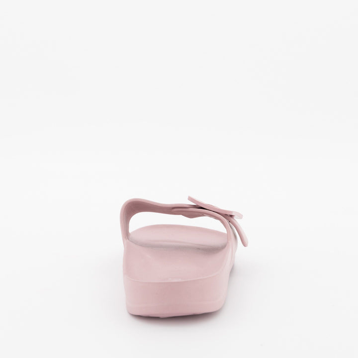 Ladies Moulded Slip On Mule With Buckle - Mink