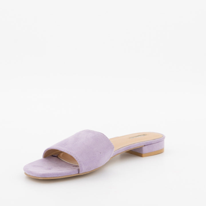 Ladies Small Heel Plain Mule Flat Sandal - Lilac