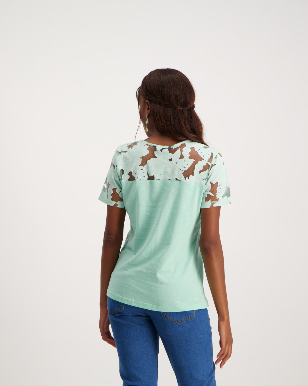 Ladies Burnout Inset T-Shirt - Green