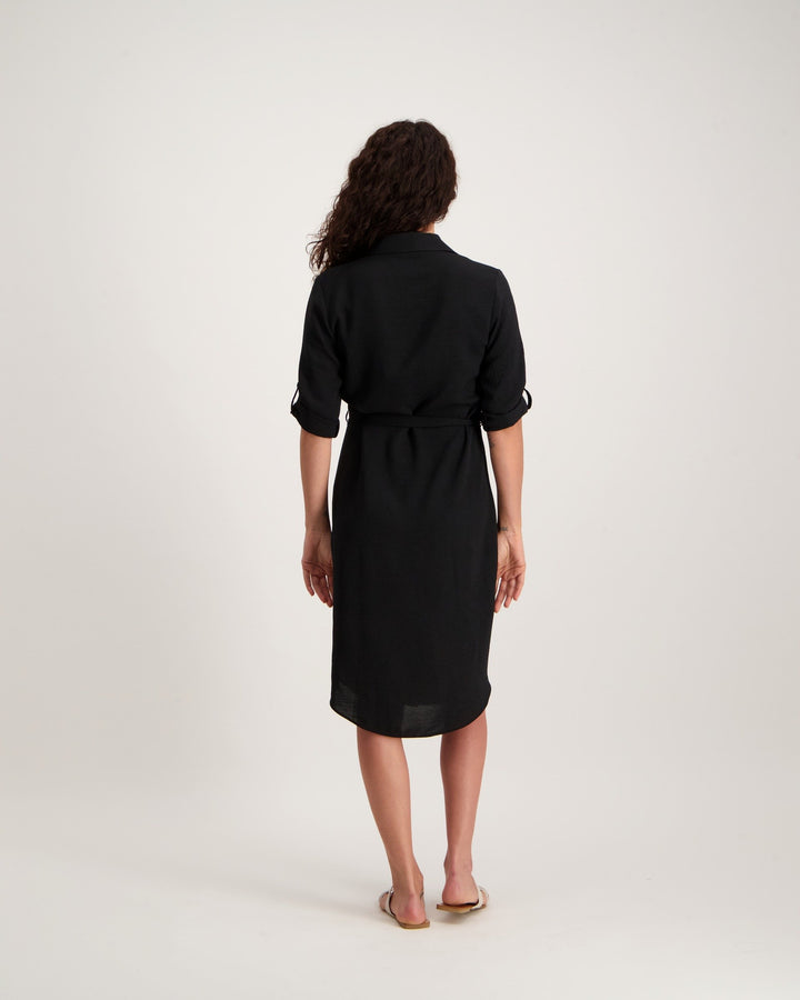 Ladies Soft Shirt Dress - Black