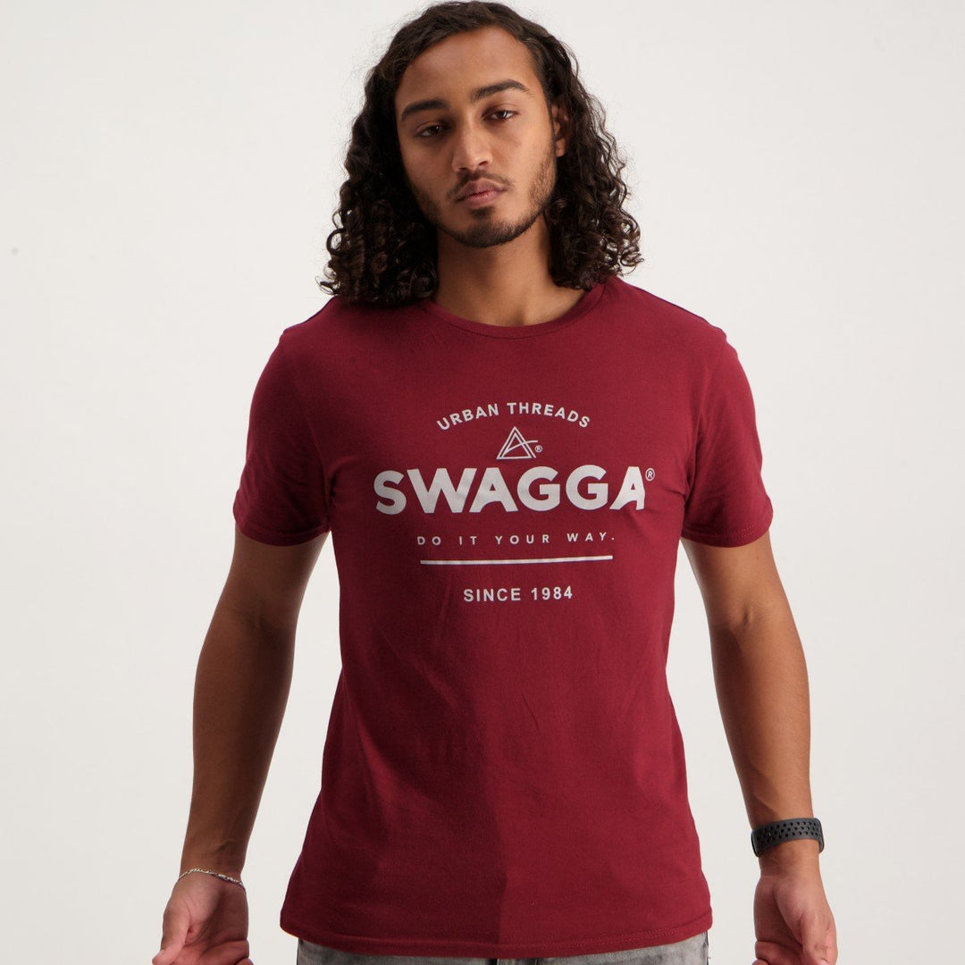 Men's Short Basic T-Shirt - Burgundy
