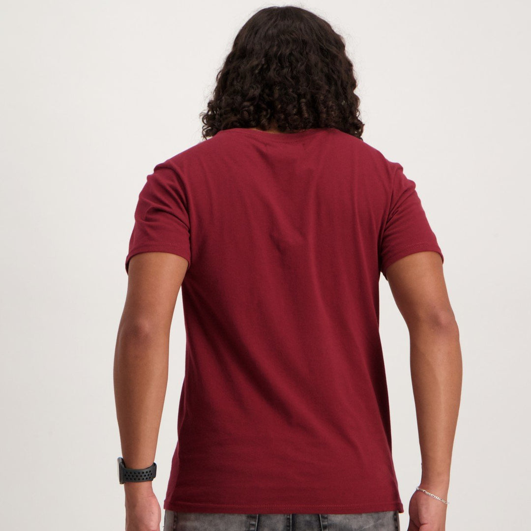 Men's Short Basic T-Shirt - Burgundy